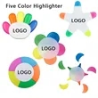 Five Colors Highlighter Marker Pen