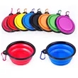 Silicone Dog Bowl with Carabiners , Collapsible Pet Dish