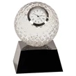 Crystal Golf Ball Clock with Black "Crystal Pedestal Base"