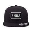 Flexfit 110 Snapback Hat - Black/PMHA Rectangle Patch