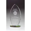Flame Shaped Clear Glass Award with Prism Effect Base