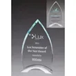 Flame Series Clear Glass Award w/ Silver Aluminum Base
