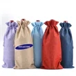 Reusable Linen Wine Gift Bag With Drawstring
