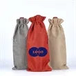 Burlap Wine Bag With Linen Drawstring And Handle