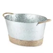 Jute Rope Wrapped Galvanized Tub