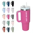 40Oz Stainless Steel Tumbler With Straw And Handle Car Mug