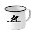 12oz Enamel +Tin Camping Mug White Body Black Rim