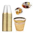 9oz Plastic Stemless Wine Glasses with Gold Rim