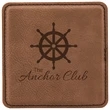 4" Square Dark Brown Laserable Leatherette Coaster