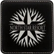 4" Square Black/Silver Laserable Leatherette Coaster