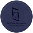 4" Round Blue Laserable Leatherette Coaster
