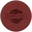 4" Round Rose Laserable Leatherette Coaster