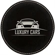 4" Round Black/Silver Laserable Leatherette Coaster