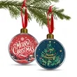 Free Shipping MDF Full Color Clear Round Ornament