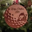 Custom Engraved Hardwood Golf Ball Ornament