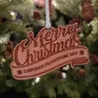 Custom Engraved Hardwood Merry Christmas Ornament