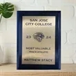 Wooden Plaque Award - Heat infused Silver or Gold