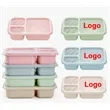 Reusable 3-Compartment Wheat Straw Bento Lunch Box w/Lid