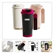 Insulated Travel Mug with Lid and Straw, Reusable