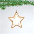 White Acrylic and Alder Holiday Star Christmas Ornament