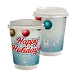 12 oz Holiday Full Color Paper Cup With Lid