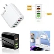65W Fast Charging 5 Port Adapter Cell Phone USB C Charger