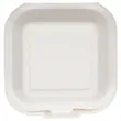 Compostable Paper Clamshell Box - White
