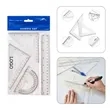 4pcs Math Geometry Tool Plastic Ruler Set School Supplies