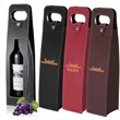 Single Bottle Premium Leather Reusable Wine Bag with Handle
