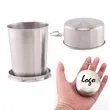 2.5 Oz Stainless Steel Collapsible Camping Mug With Keychain