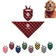Washable Christmas Square Plaid Printing Scarf Pet Bandana