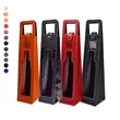 Resuable One Bottle PU Leather Wine Gift Bag With Window