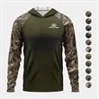Mossy Oak® Men's. Polyester Interlock Raglan Hooded T-Shirt