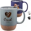 Classic Barista 13 Oz. Cork Bottom Ceramic Mugs