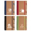 Kraft Hard Cover Spiral Notebook with Pen