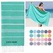 Striped Beach Towel with Fringe