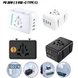 2 Type- C  & 2 USB  Wall Outlet  Universal Travel Adapter