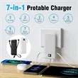 10000mAh Power Bank with Built-in Cables and AC Wall Plug