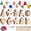 Christmas Tree Wooden Blank DIY Ornaments Holiday Decoration