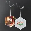 3" Hexagon White Glass Ornament
