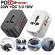 Dual USB & USB-C 3.1A 20W PD Universal Plug Holiday Gift