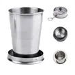Stainless Steel Folding Portable Camping Mug with Keychain
