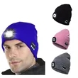 Bluetooth Headphone Knit Beanie with LED Flashlight