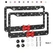 Rhinestone Bling License Plate Frame with Bowknot
