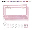 Rhinestone Crystal Bling License Plate Frame Set