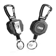 Retractable Keychain with Carabiner and Steel Cord