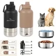 32oz Insulated Water Bottle with Travel Dog Bowl
