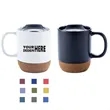 Ceramic Coffee Mug with Cork Bottom and Spill Proof Lid