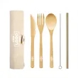 Bamboo Cutlery Set With Travel Pouch-5 Pieces