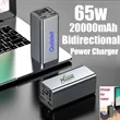 65W Dual USB  Power Bank 20000mah Fast Charging for Laptop